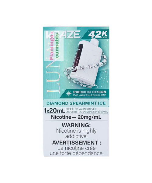 Kraze LUNA Luxury 42k Puff Rechargeable Disposable AB Diamond Spearmint Ice