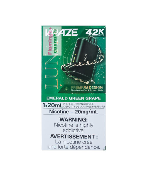 Kraze LUNA Luxury 42k Puff Rechargeable Disposable AB Emerald Green Grape