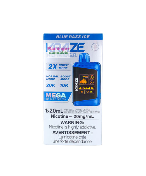Kraze HD Mega 20k Disposable 20mg AB Blue Razz Ice