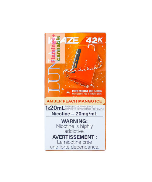 Kraze LUNA Luxury 42k Puff Rechargeable Disposable AB Amber Peach Mango