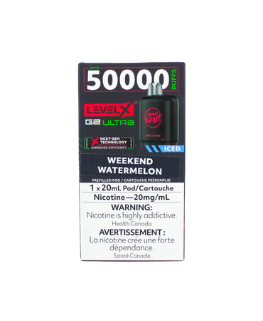 Flavour Beast Flavour Beast Level-X G2 Ultra 50k Puff Pre-Filled Pod AB Weekend Watermelon Flavour Beast Flavour Beast Level-X G2 Ultra 50k Puff Pre-Filled Pod AB Weekend Watermelon