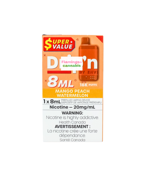 Drip'N Super Value 8ml Disposable 16k Puffs AB Mango Peach Watermelon