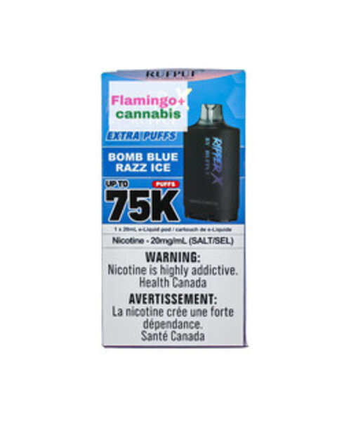 RufPuf Ripper-X Pre-Filled Pod 75k Puff AB Bomb Blue Razz Ice