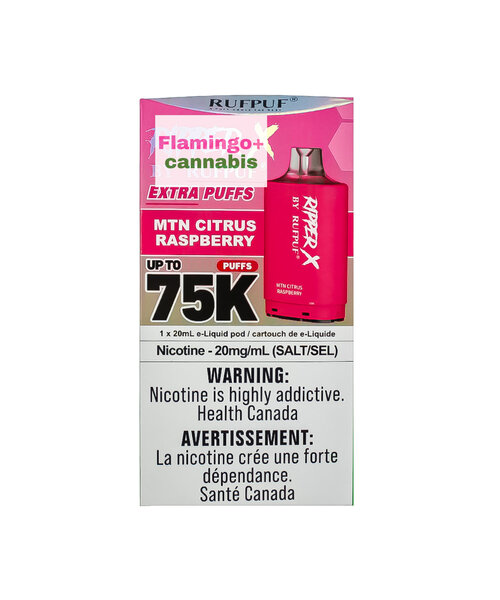 RufPuf Ripper-X Pre-Filled Pod 75k Puff AB MTN Citrus Raspberry