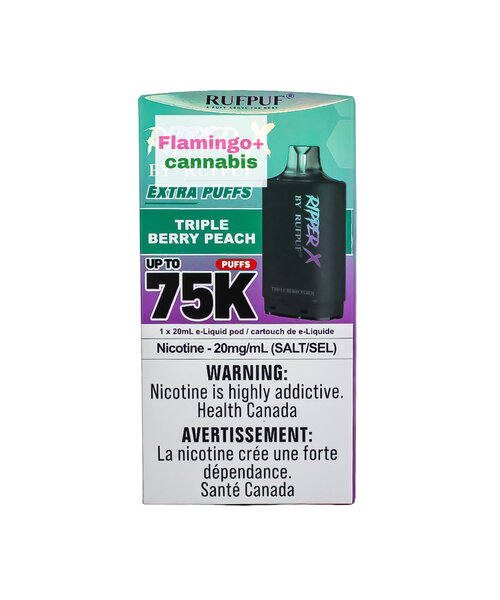 RufPuf Ripper-X Pre-Filled Pod 75k Puff AB Triple Berry Peach