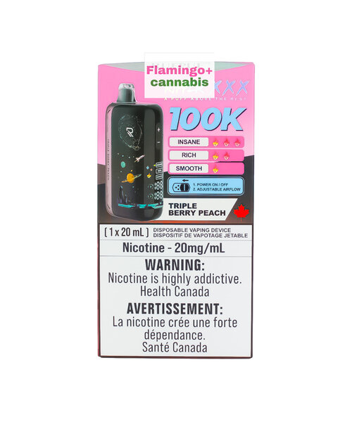 RufPuf Ripper XXX 100k Puff Rechargeable Disposable AB Triple Berry Peach