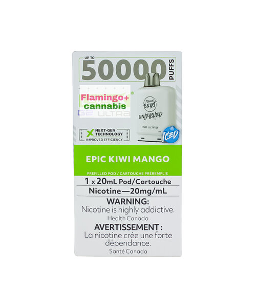 Flavour Beast Level-X G2 Ultra UNLEASHED Pre-Filled Pod 50k Puff AB Epic Kiwi Mango Ice