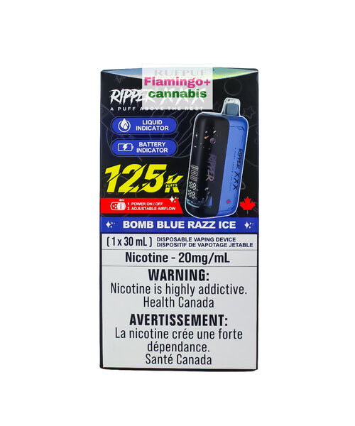 RufPuf Ripper XXX 125k Puff Rechargeable Disposable AB Bomb Blue Razz
