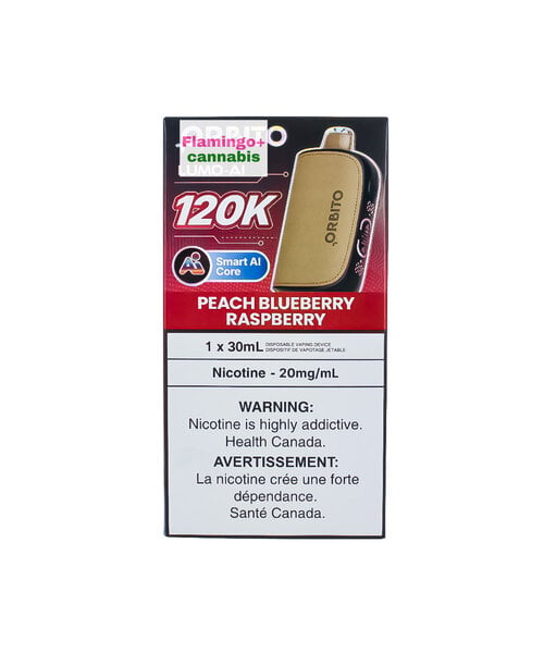 ORBITO Lumo AI 120k Puff Rechargeable Disposable AB Peach Blueberry Raspberry