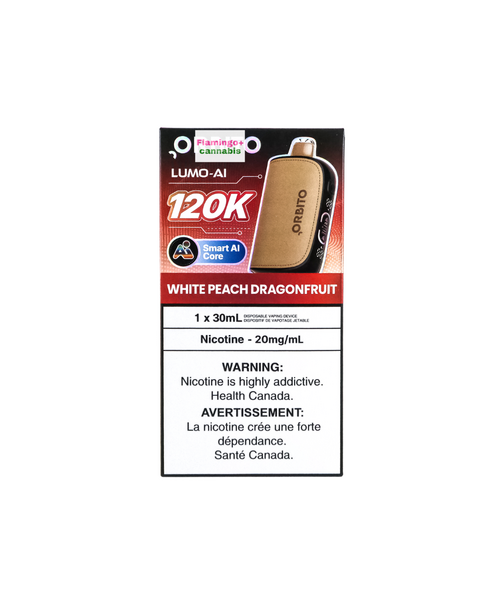 ORBITO Lumo AI 120k Puff Rechargeable Disposable AB White Peach Dragonfruit