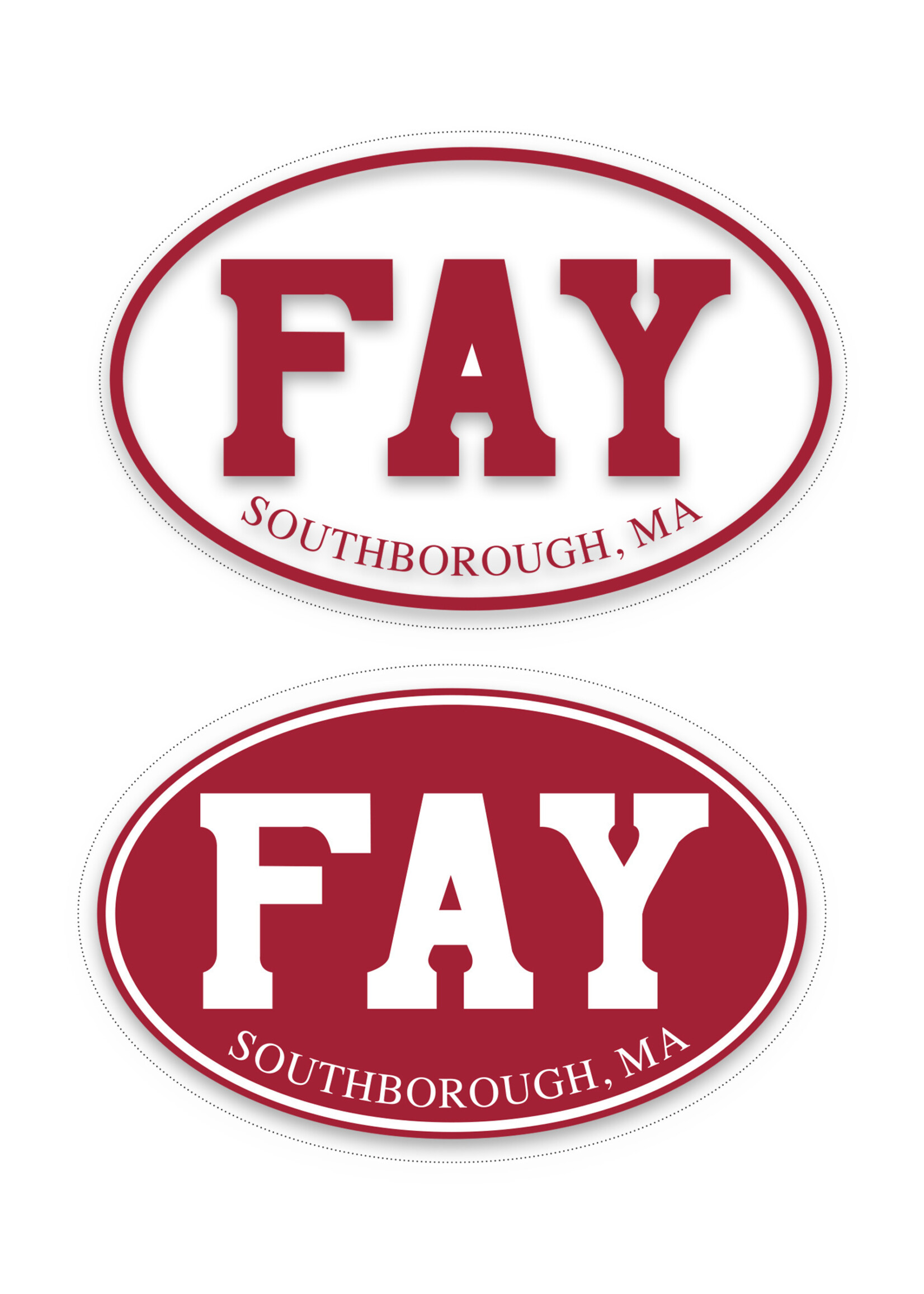 Red FAY mini oval sticker