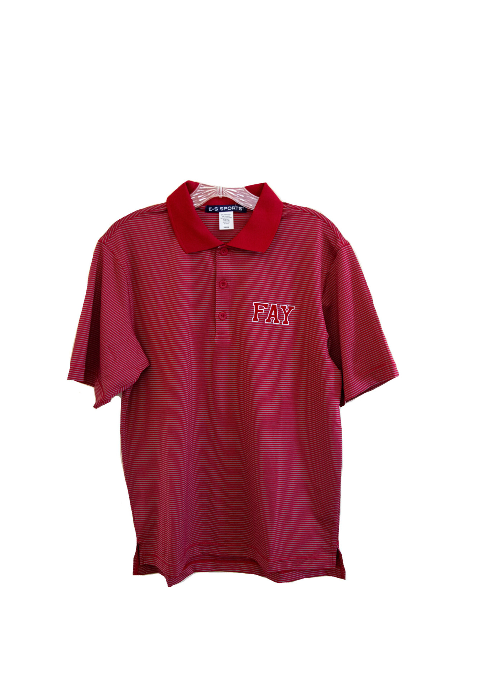 Mens stripe polo red