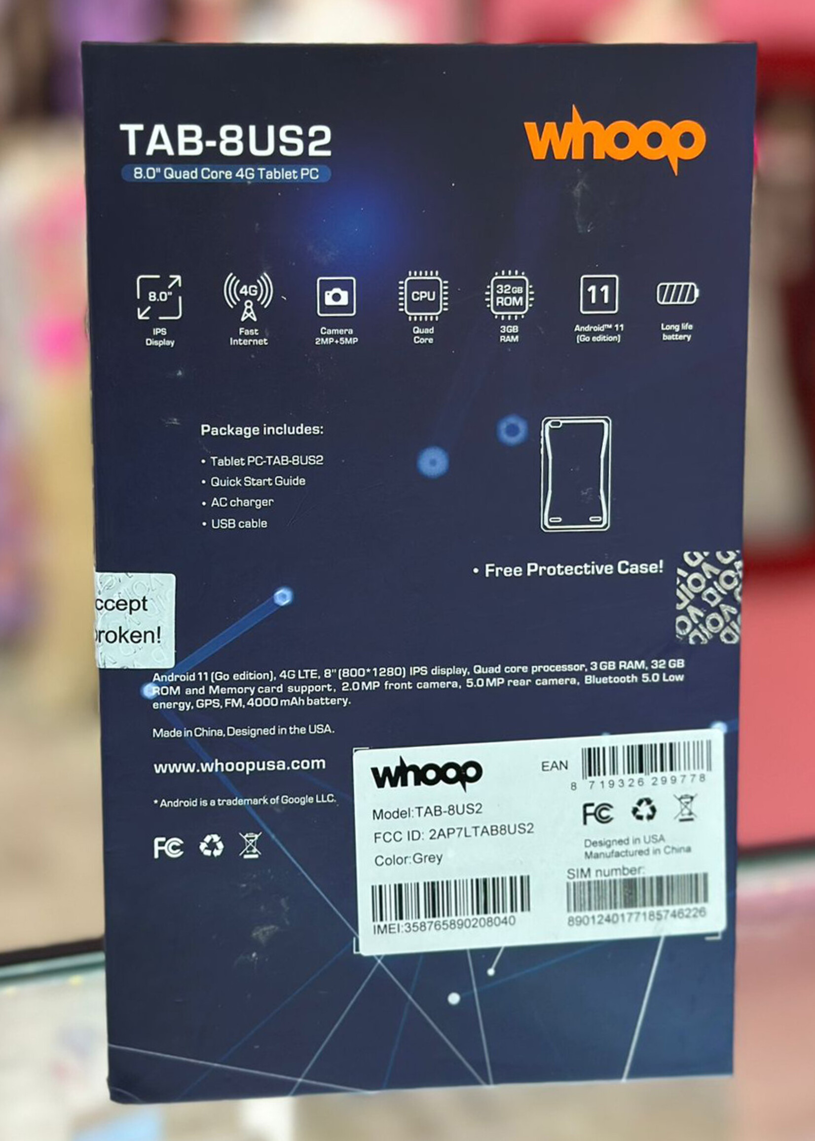 Whoop Whoop TAB-8US2 8" Inch 3 GB + 32 GB