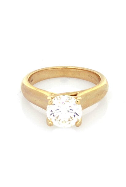 14K Yellow Gold Diamond Engagement Ring (sz 7 1/2)