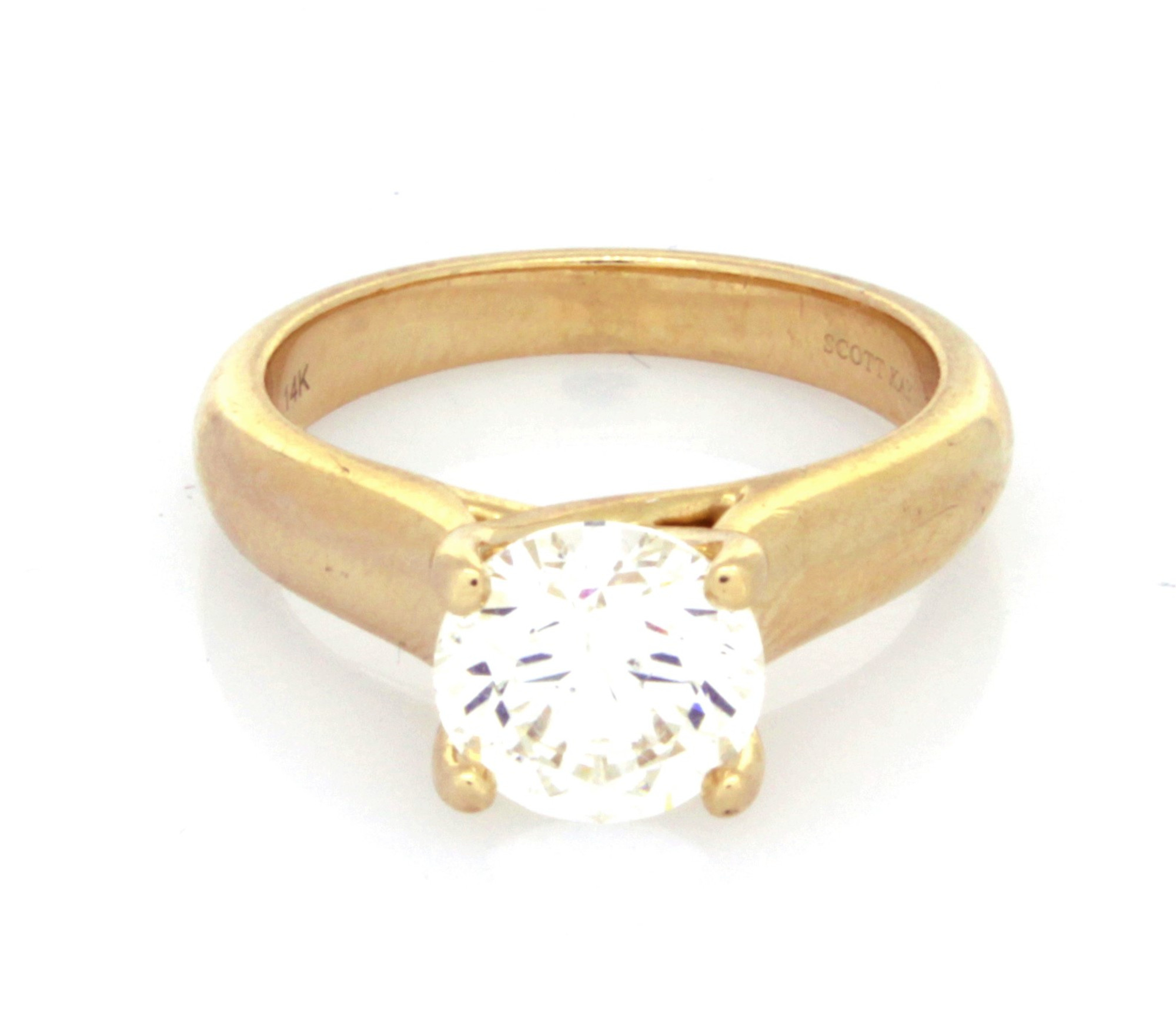 14K Yellow Gold Diamond Engagement Ring (sz 7 1/2)-1