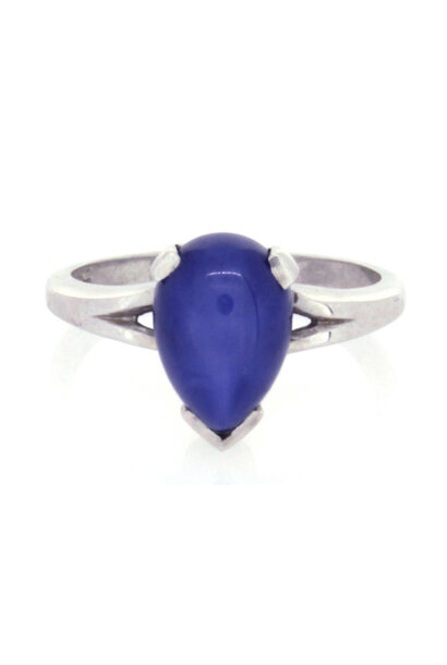 14K White Gold Star of India Sapphire Ring