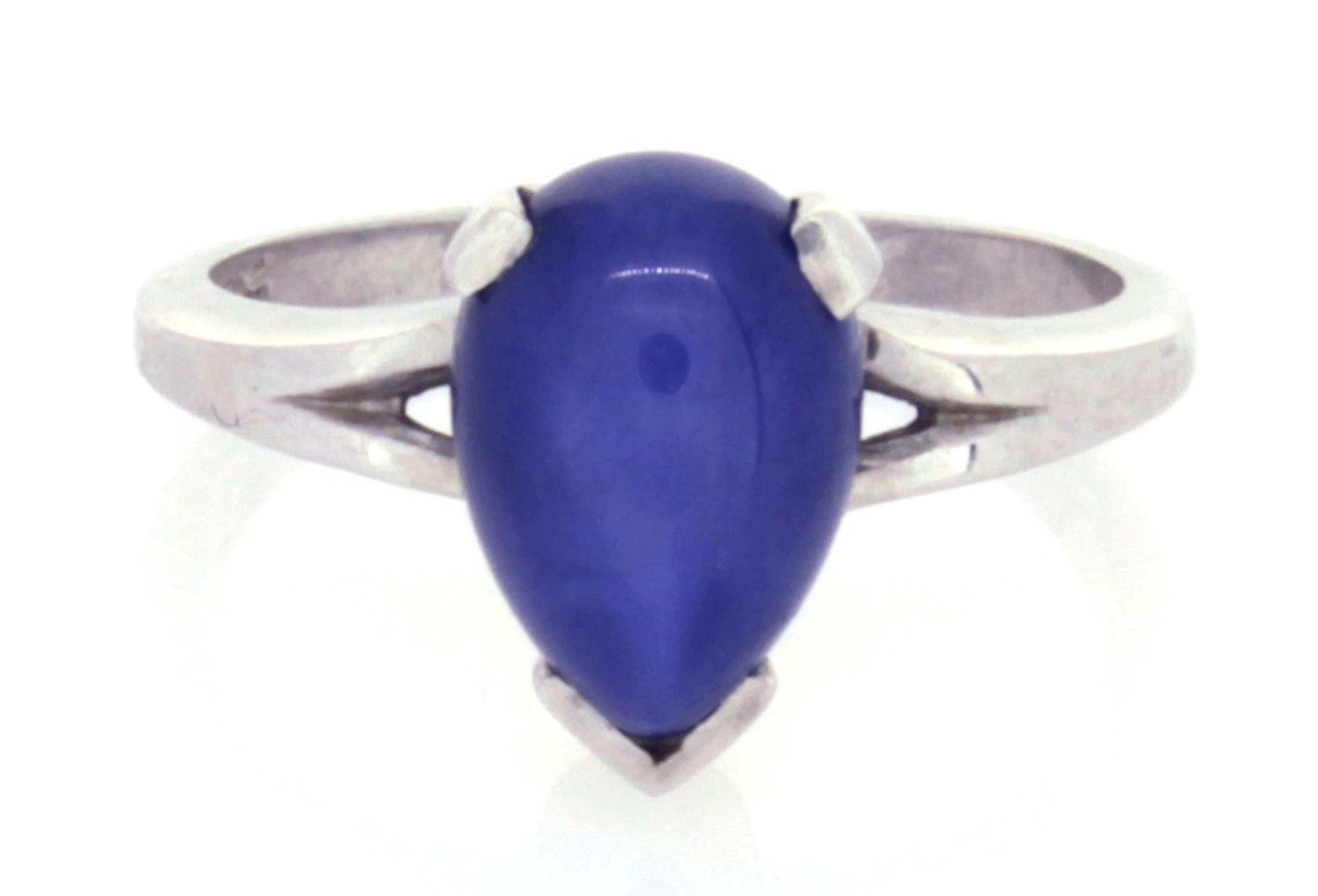 14K White Gold Star of India Sapphire Ring (sz 5 1/2)-1