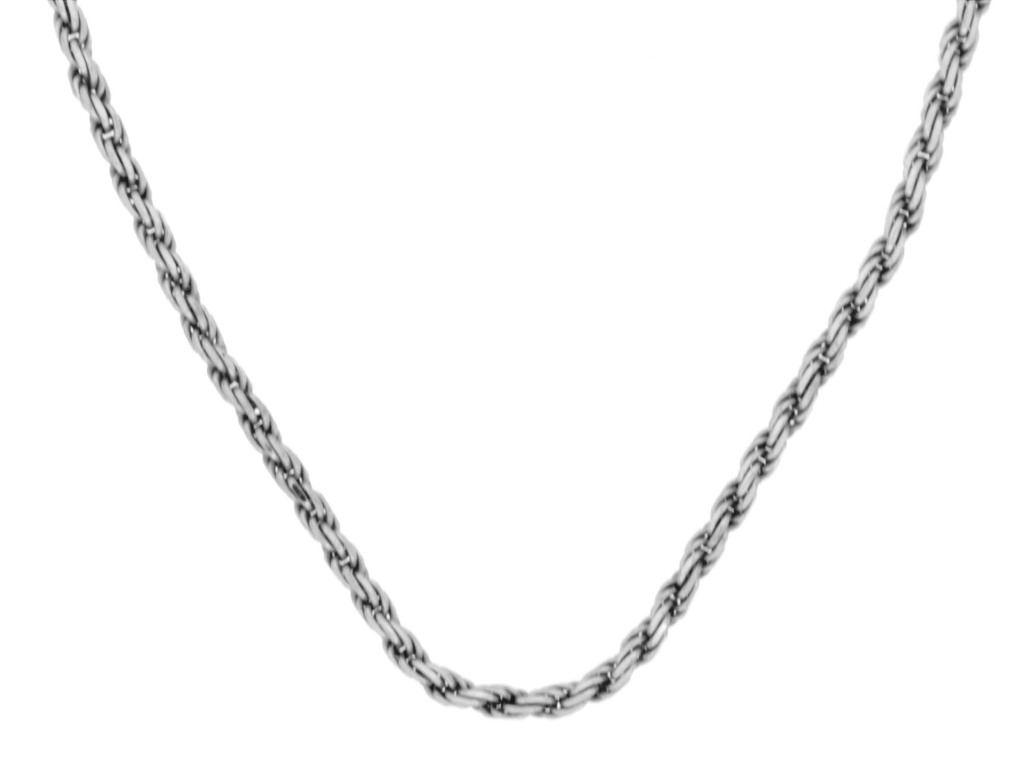 14K White Gold Rope Chain Necklace 18 2mm Minted Gold And Silver 14k-white-gold-rope-chain-necklace-18-2mm-minted-gold-and-silver