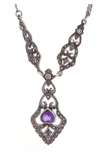 .925 Amethyst & Hematite Necklace (17")