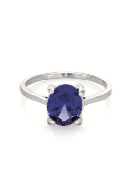 .925 Blue Crystal Fashion Ring (sz 9)