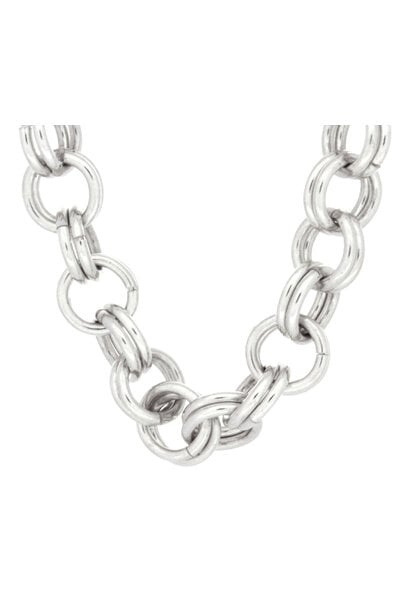 .925 Double Interlocking Chain Link Necklace (16")