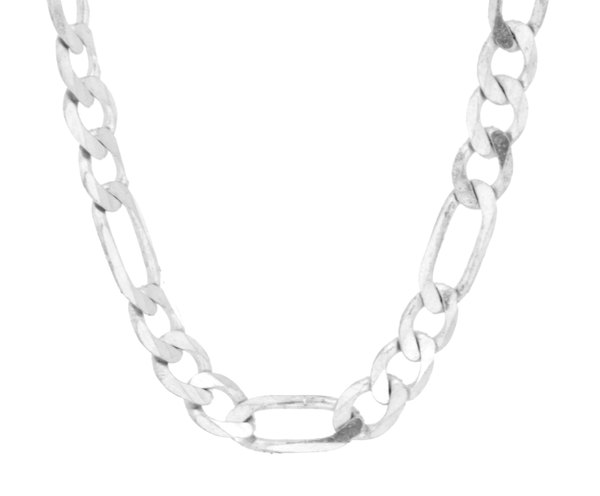 .925 Figaro Chain Necklace (16"/4mm)-1