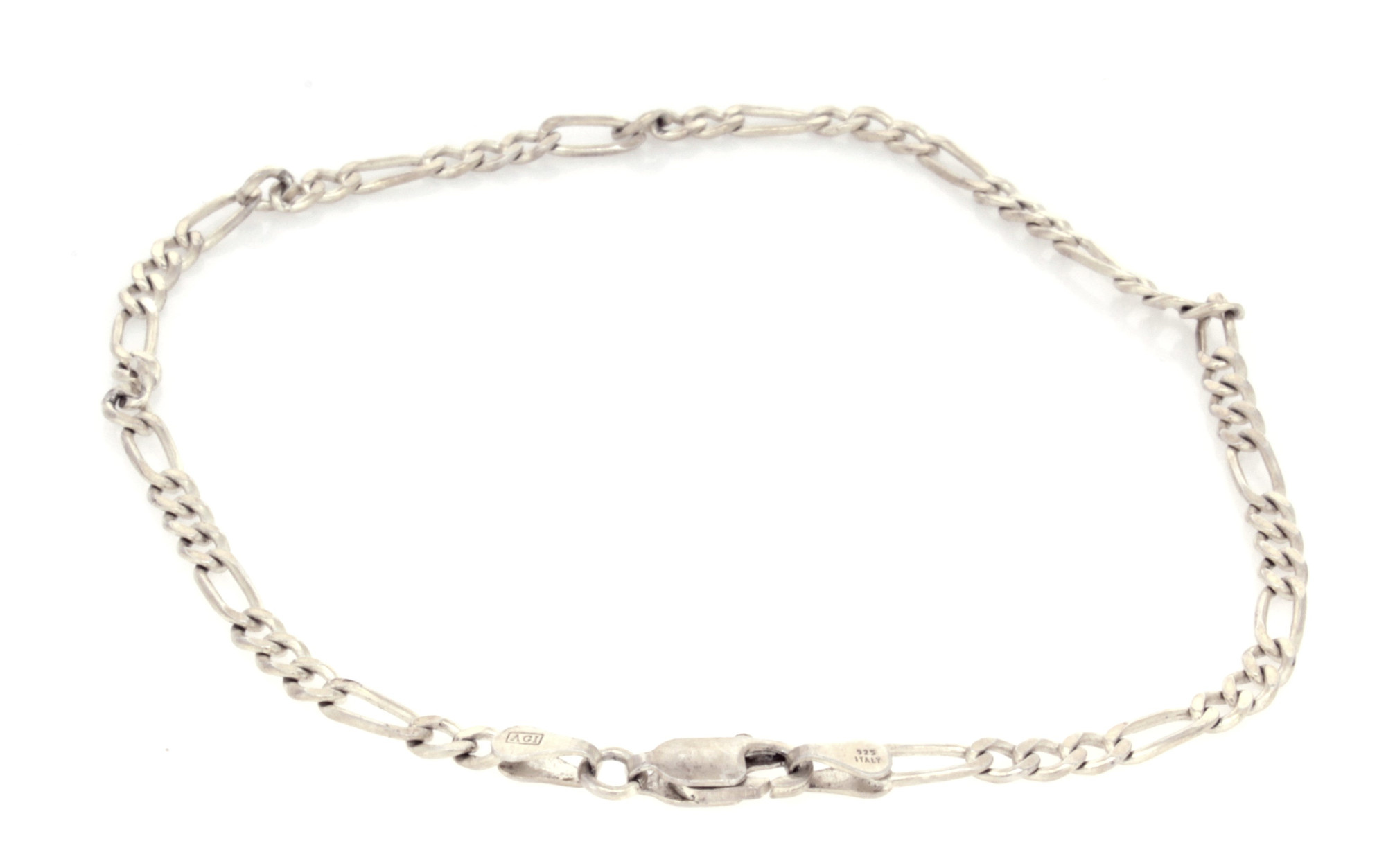 .925 Figaro Chain Bracelet (9"/3mm)-2