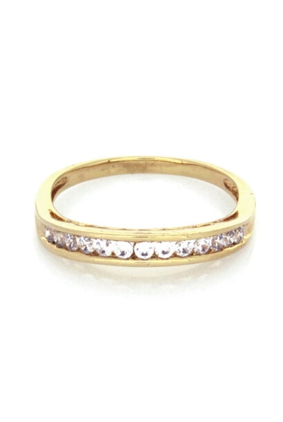 .925 Gold Plated Ornate Crystal Half-Eternity Band (sz 7)