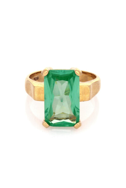 .925 Gold Plated Topaz Cocktail Ring (sz 8)