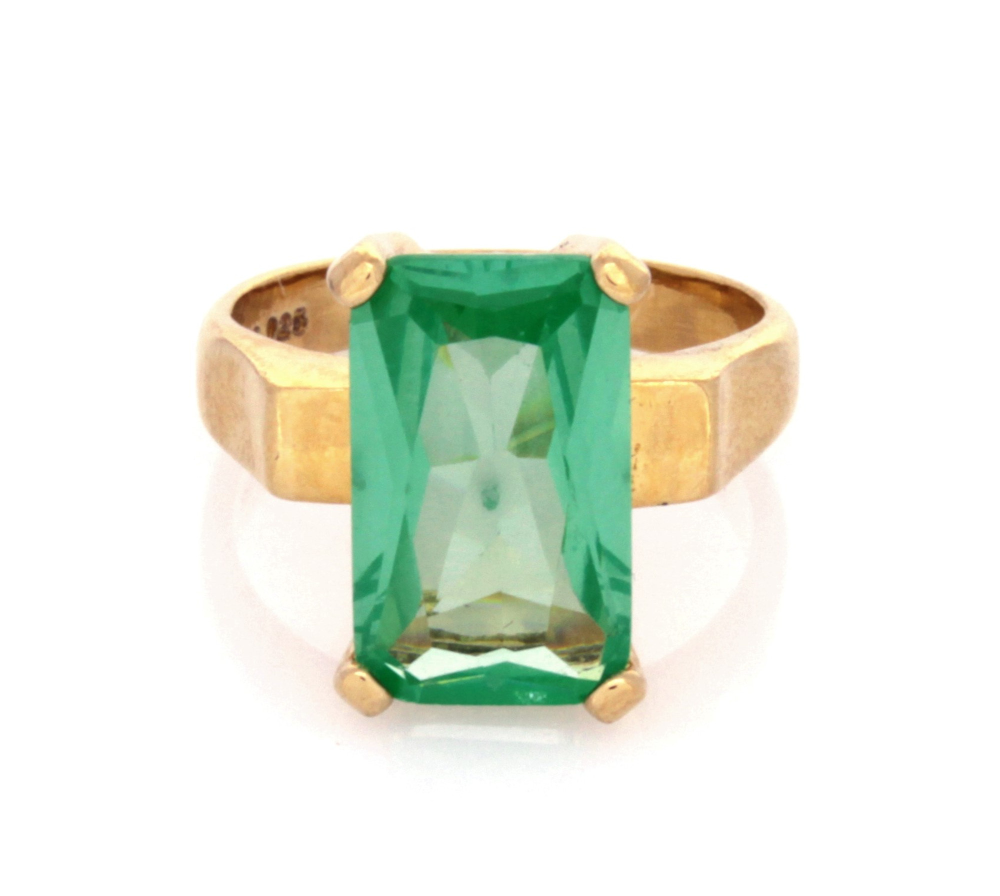 .925 Gold Plated Topaz Cocktail Ring (sz 8)-1