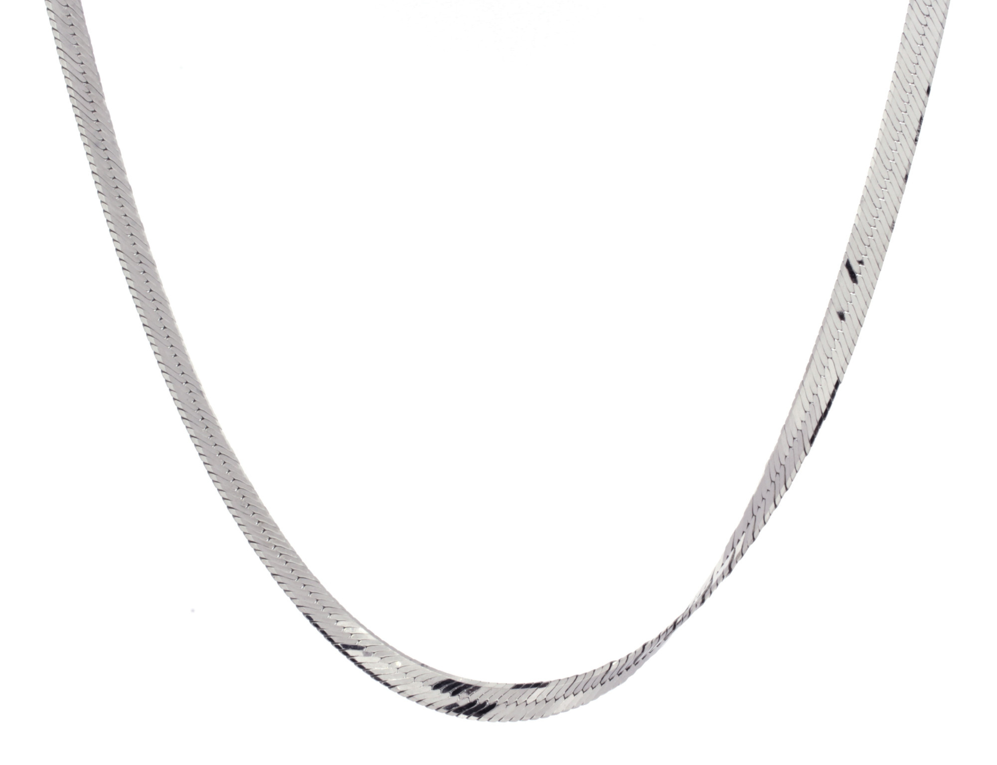 925 Sterling Silver Herringbone Chain Necklace 4mm Length 16