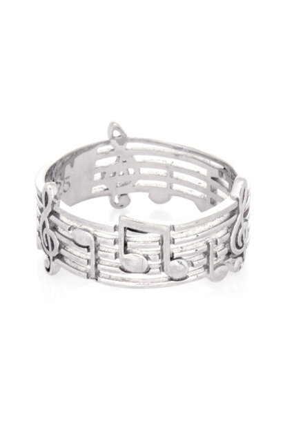 .925 Musical Notes Ring (sz 15)