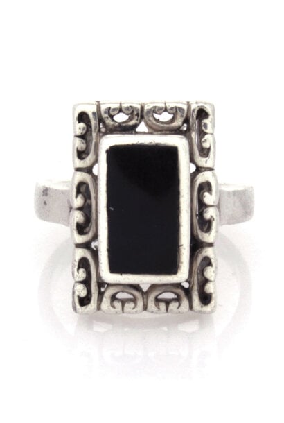 .925 Onyx Fashion Ring (sz 5 3/4)