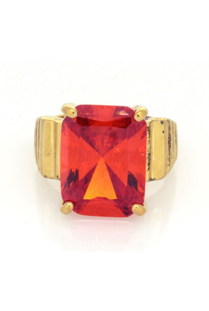 .925 Orange Tourmaline Cocktail Ring (sz 8)