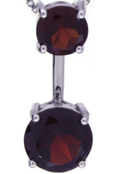 .925 Red Tourmaline Pendant (18"/1.1mm)