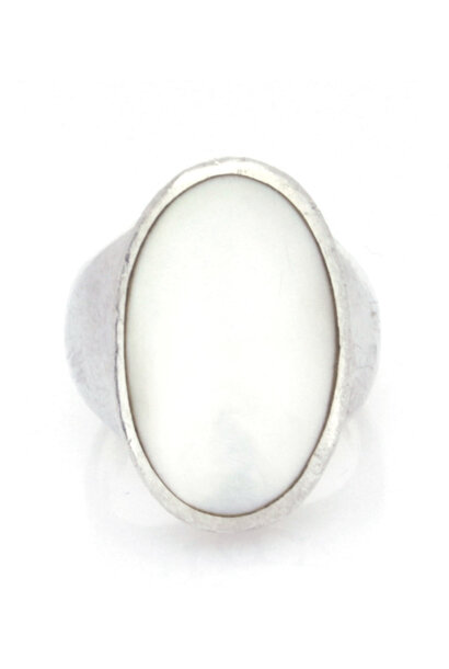 .925 White Quartz Fashion Ring (sz 5 3/4)