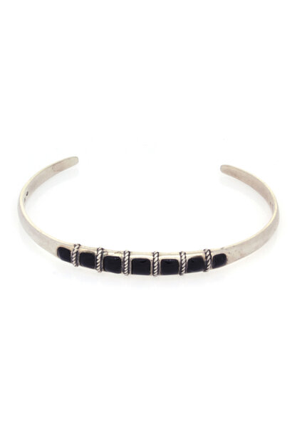 .925 Bracelet with Black Enamel Stones