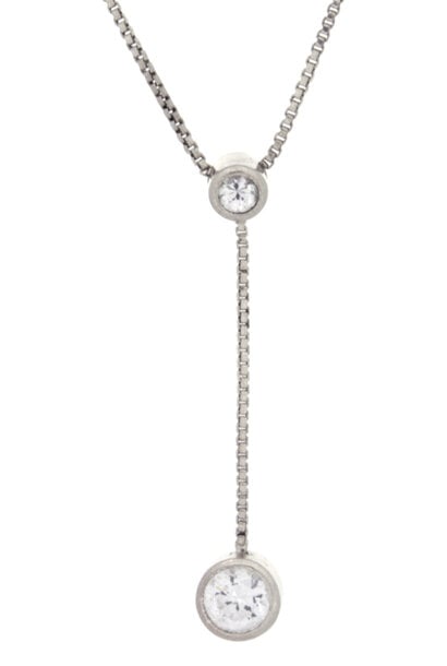 .925 Box Chain with Cubic Zirconias (16"/1.0 mm)