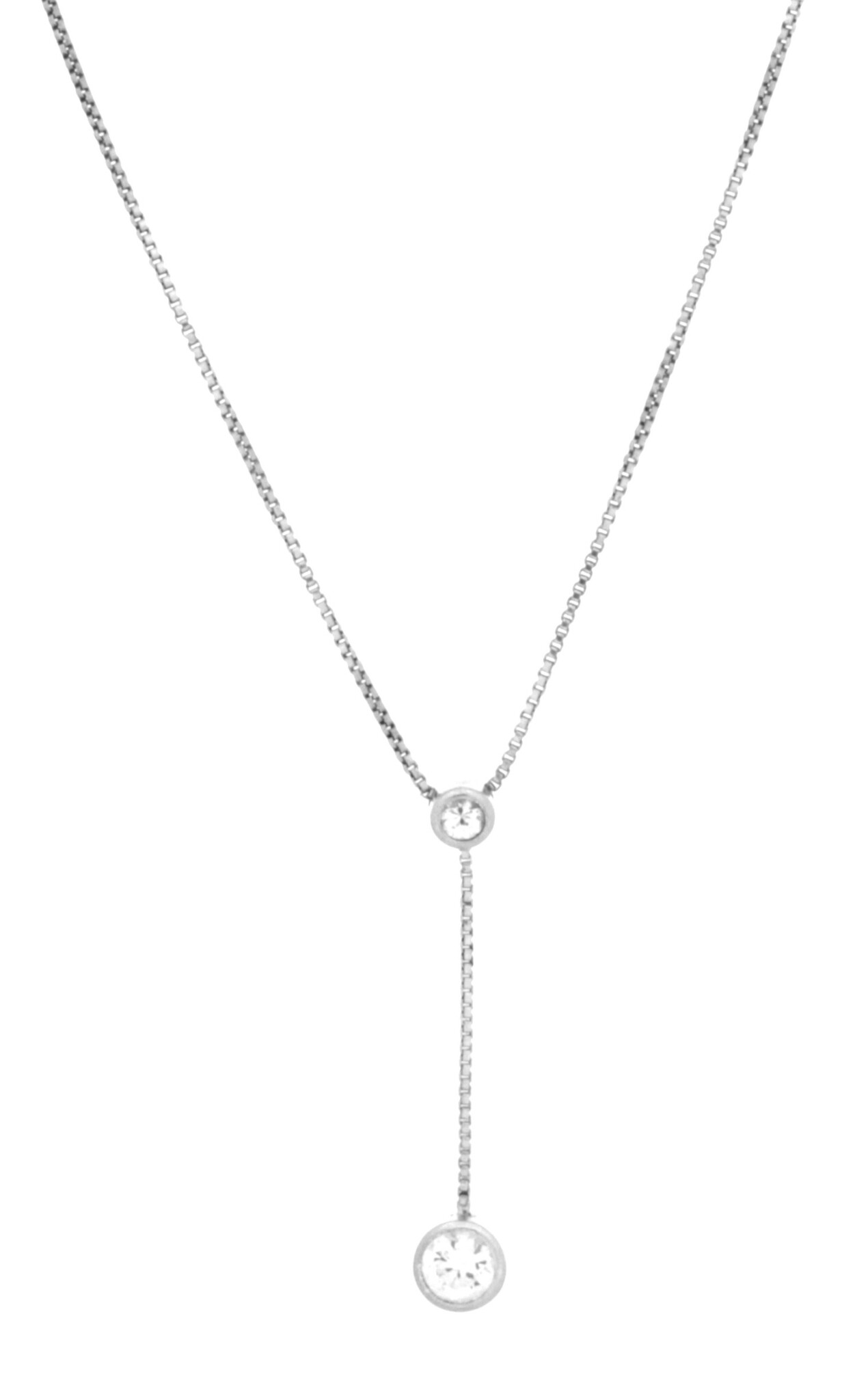.925 Box Chain with Cubic Zirconias (16"/1.0 mm)-2