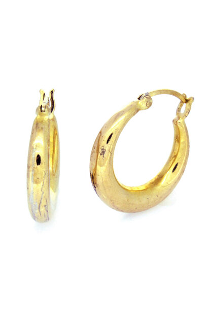 .925 Gold Plated Hoop Earrings (21 1/2mm)