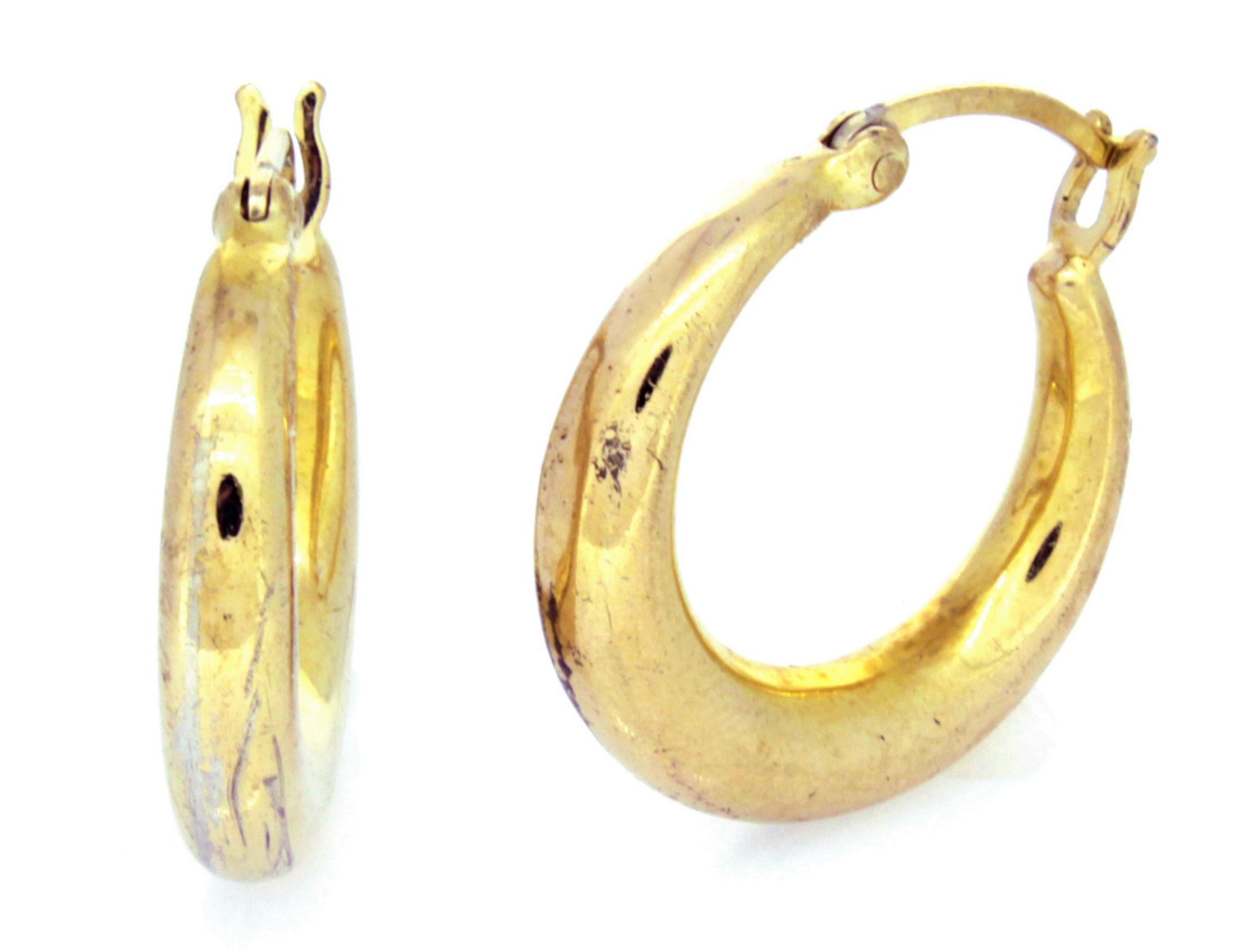 .925 Gold Plated Hoop Earrings (21 1/2mm)-1