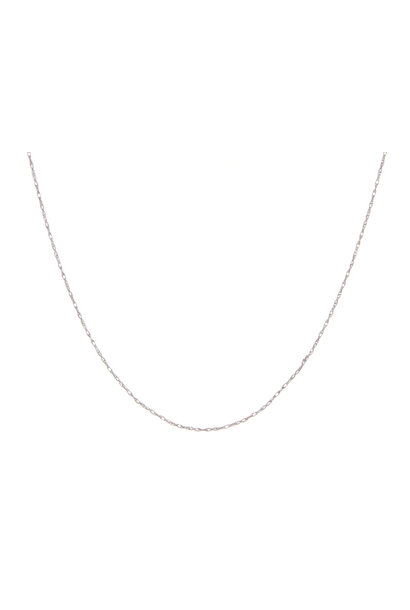 10K White Gold Link Chain Necklace (18"/.5mm)
