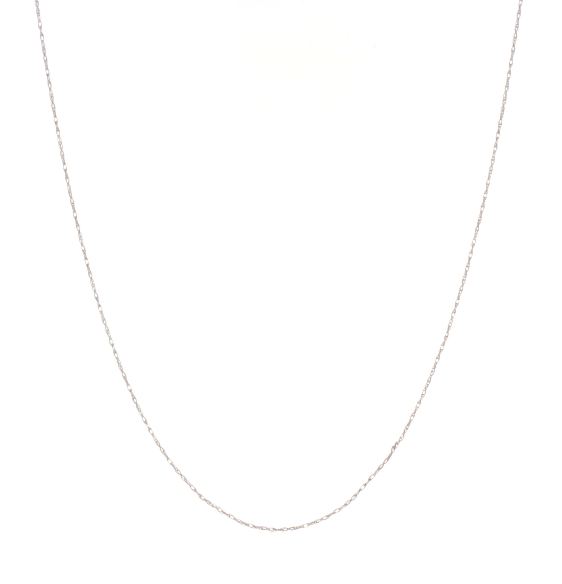10K White Gold Link Chain Necklace (18"/.5mm)-2