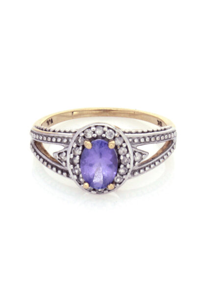 10K Two-Tone Tanzanite & Topaz Ring (sz 8)