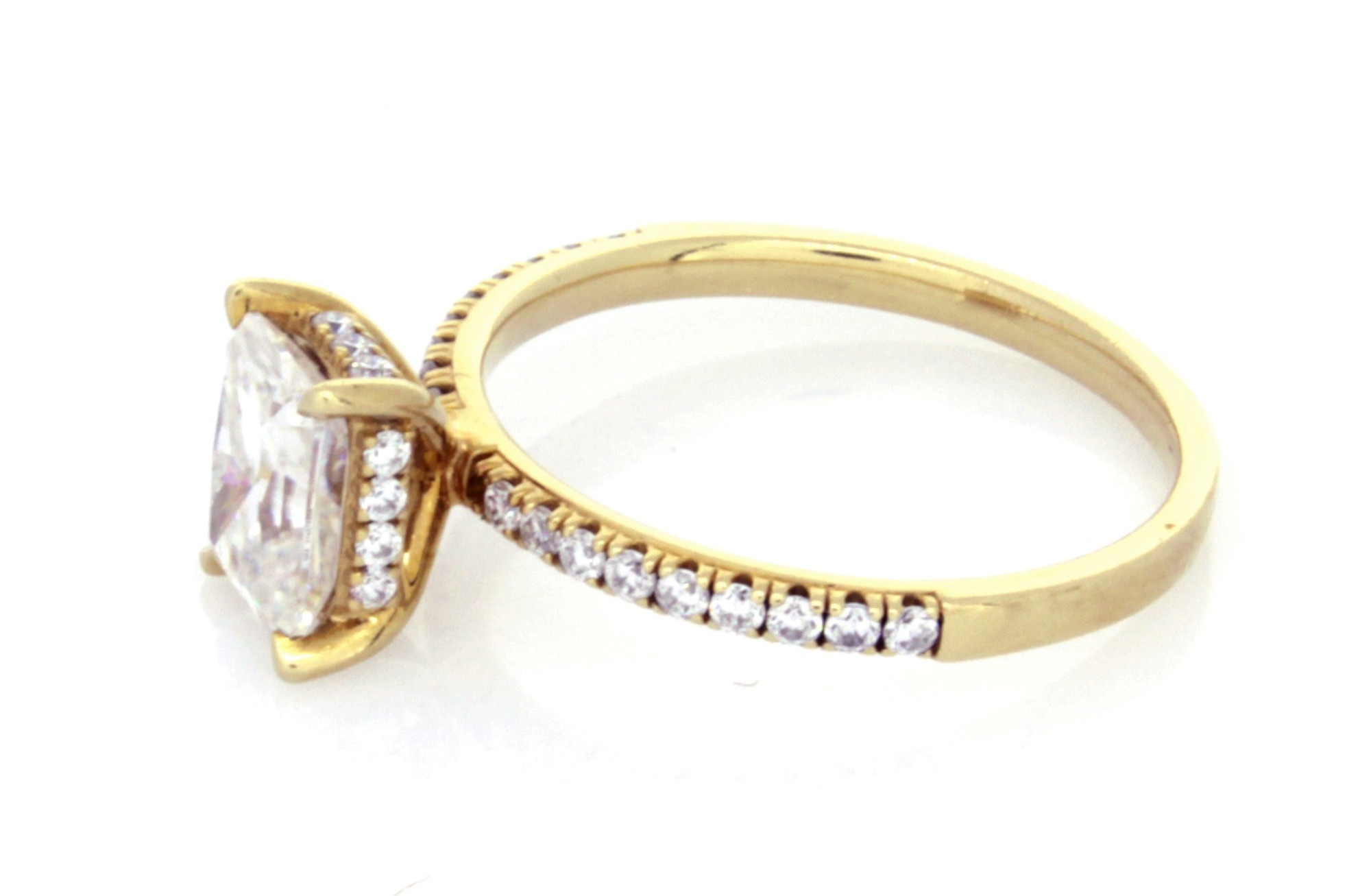 10K Yellow Gold GRA Certified Moissanite Engagement Ring (sz 9 3/4)-2