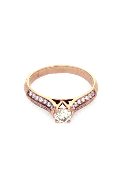 14K Rose Gold Diamond Engagement Ring (sz 8 1/2)