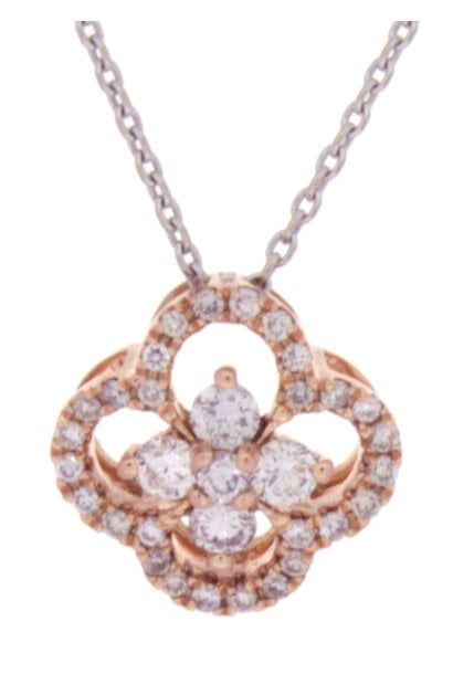 14K Rose & White Gold GABRIEL & CO. Diamond Pendant (18")