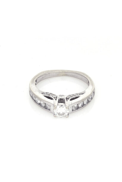 14K White Gold Diamond Engagement Ring (sz 6)