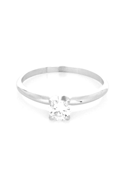 14K White Gold Diamond Solitaire Engagement Ring (sz 7)