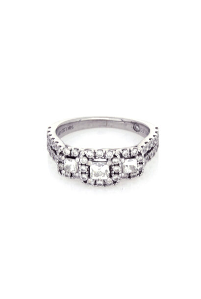 14K White Gold LEO Diamond Engagement Ring (sz 5)